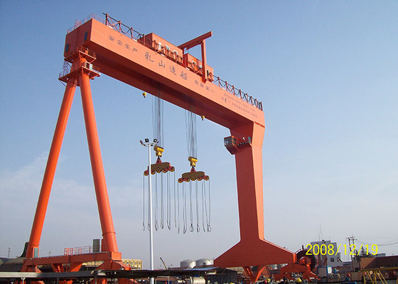 Double grue de portique de port de poutre pour la construction navale de chantier de construction navale avec la charge de levage lourde